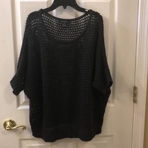 Chocolate brown fish net blouse